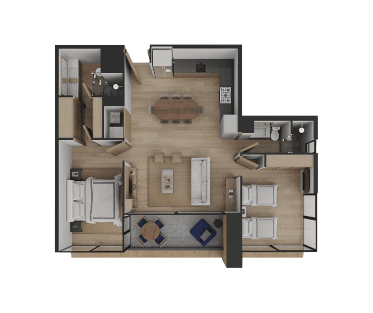 Diagrama de distribución de departamento Be Grand Country.