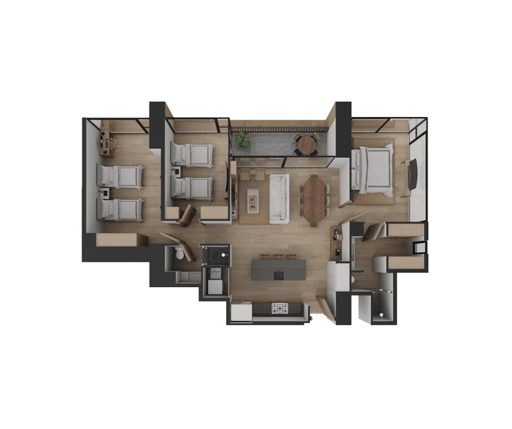 Planta arquitectónica departamento Be Grand.