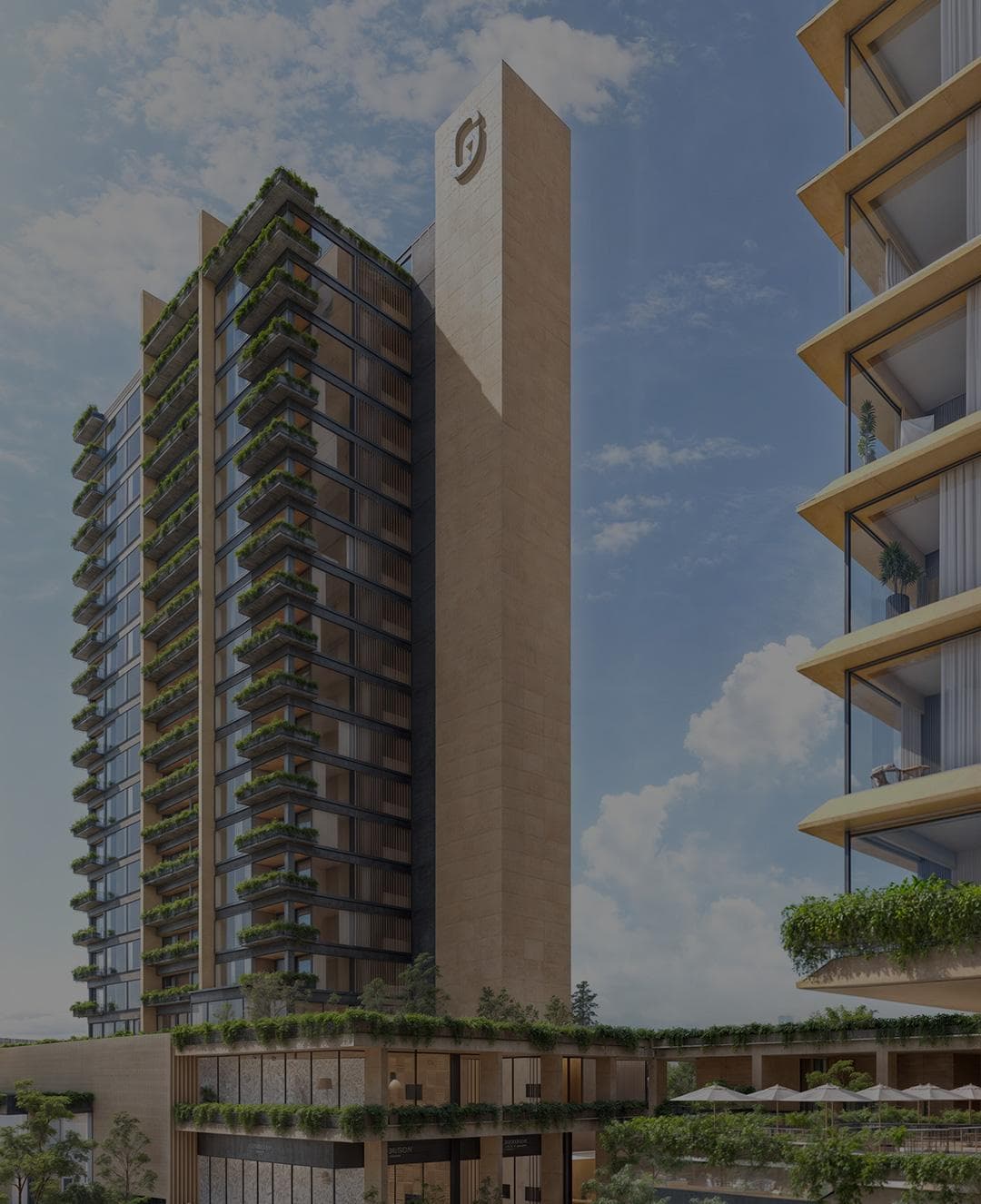 Vista exterior de torre residencial Be Grand Park Country.