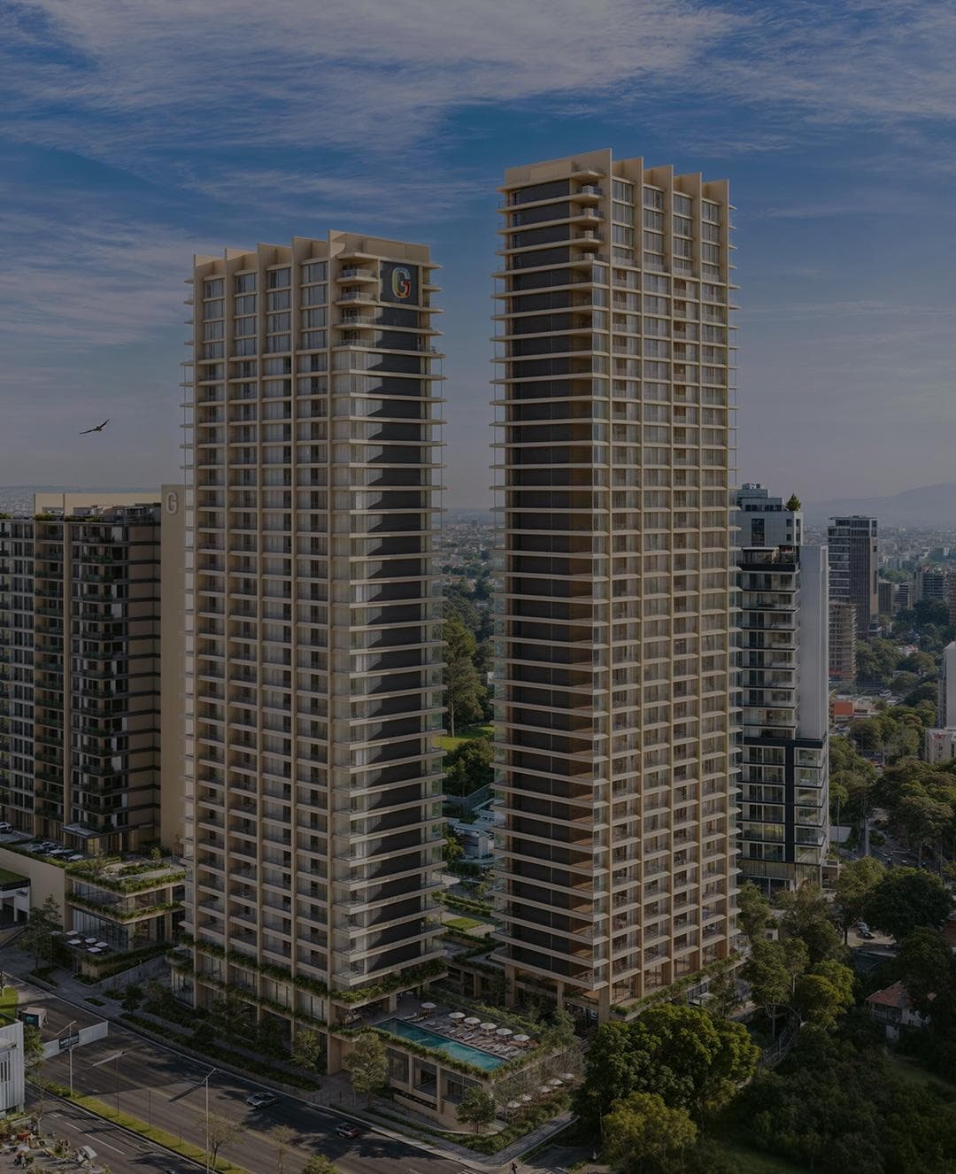 Arquitectura moderna Be Grand que define el nuevo skyline de lujo a Guadalajara.