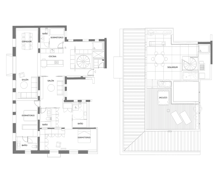 Planta arquitectónica de departamento Be Grand Distrito Salamanca de 3 recámaras.