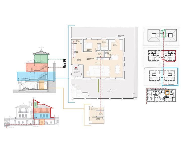 Planta arquitectónica de una vivienda Be Grand El Limonar de 4 recámaras.